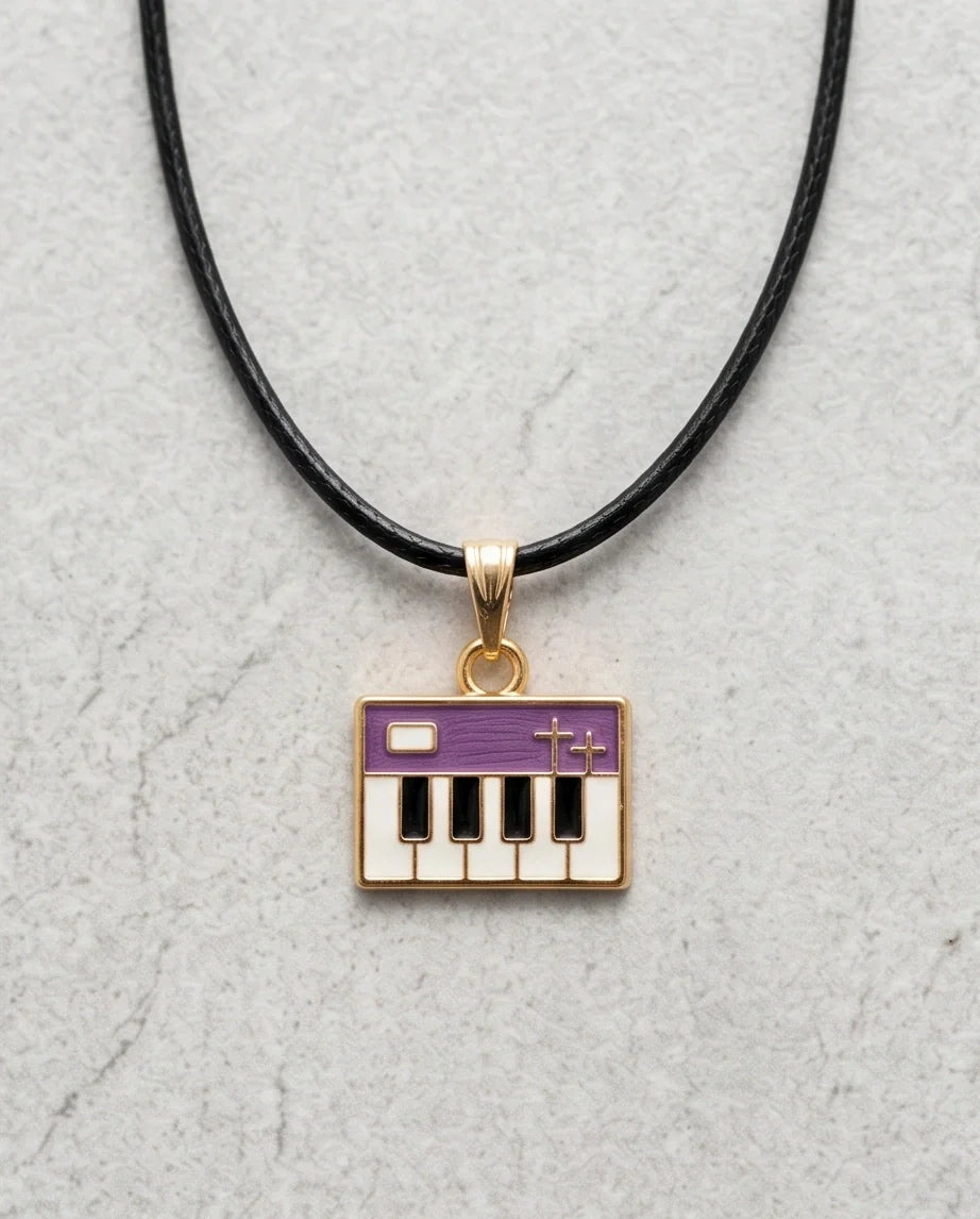 Gold and Purple Piano Synthesizer Necklace
