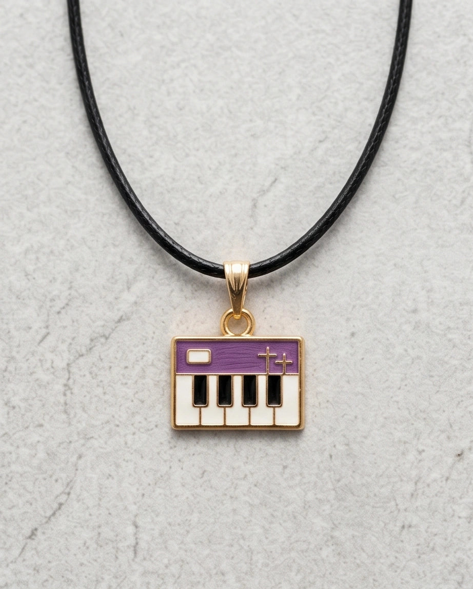 Gold and Purple Piano Synthesizer Necklace