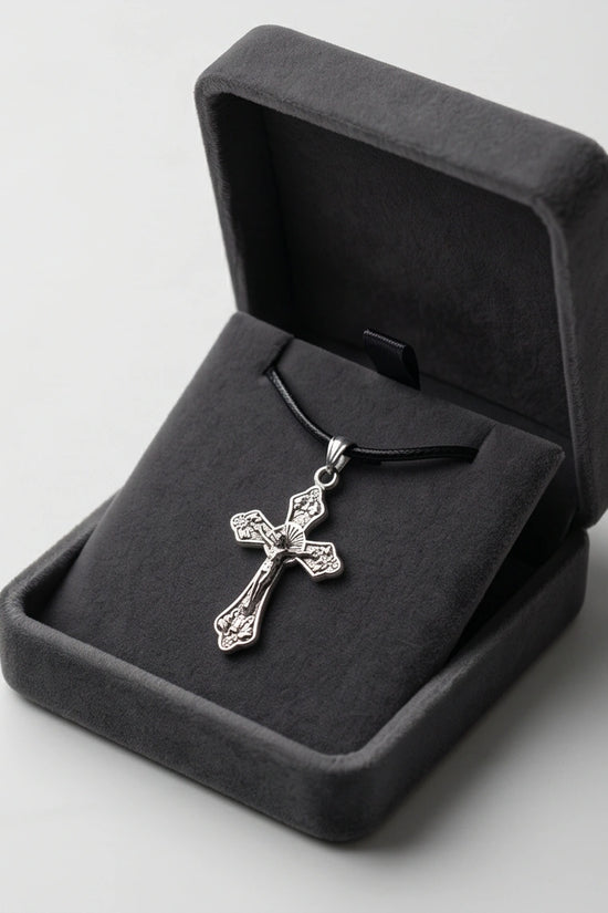 Silver Vintage Crucifix Cross Necklace