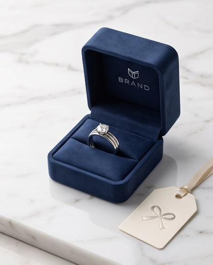 Silver Round Gemstone Triple-Band Solitaire Ring