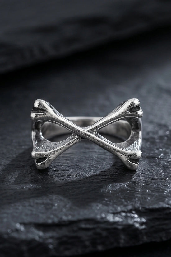 Gothic Sterling Silver Crossed Bones Ring