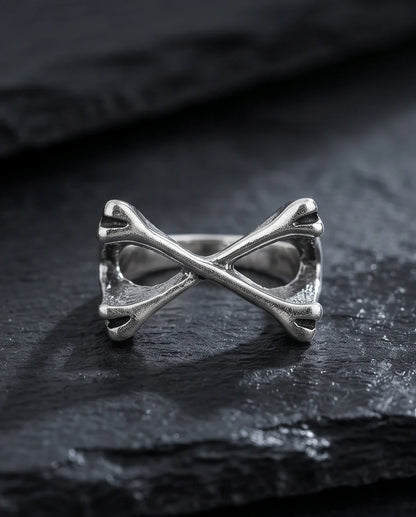Gothic Sterling Silver Crossed Bones Ring
