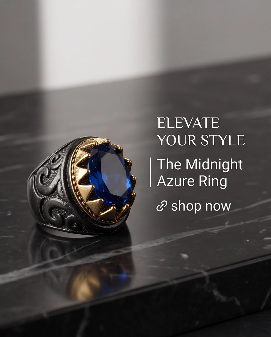 Royal Sapphire Crowned Filigree Signet Ring