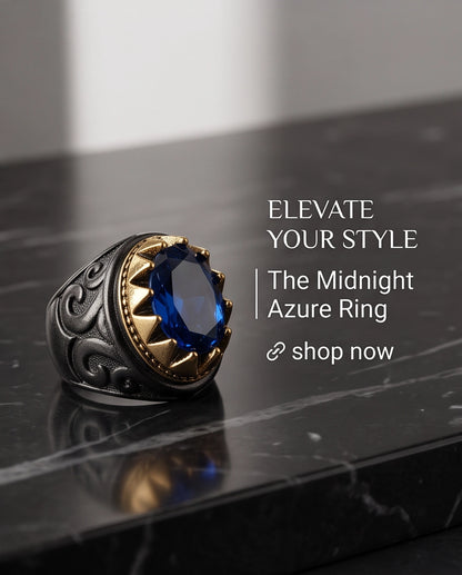 Royal Sapphire Crowned Filigree Signet Ring