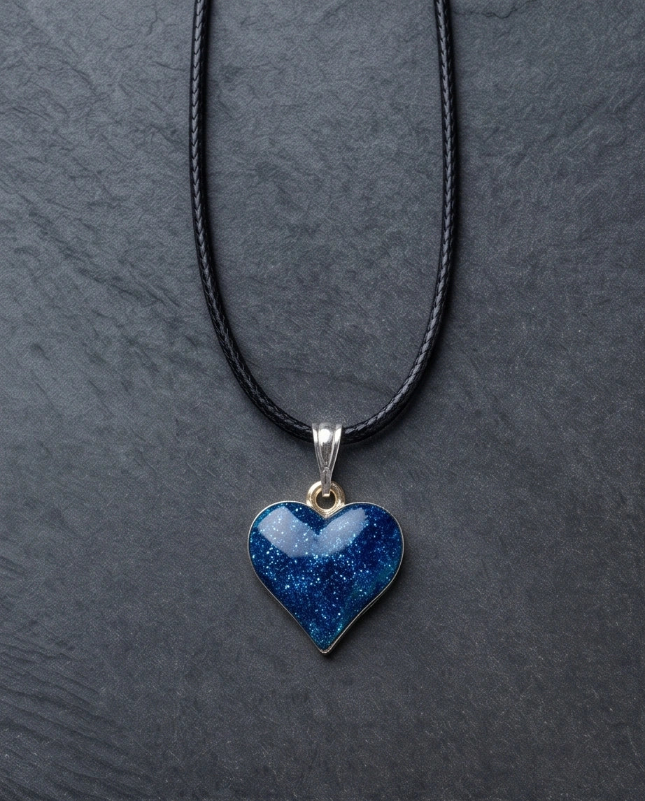 Ocean Sparkle Heart Pendant