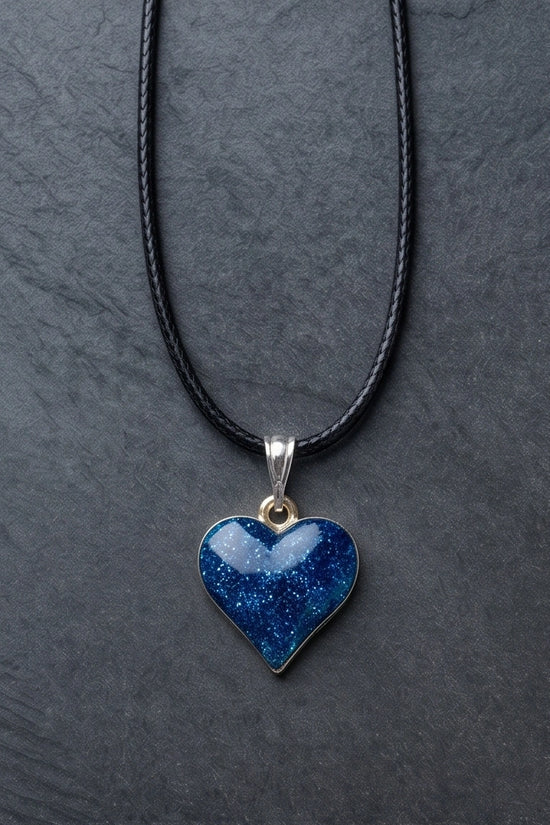 Ocean Sparkle Heart Pendant