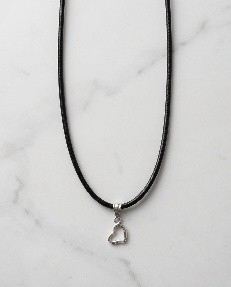 Silver Minimalist Open Heart Necklace