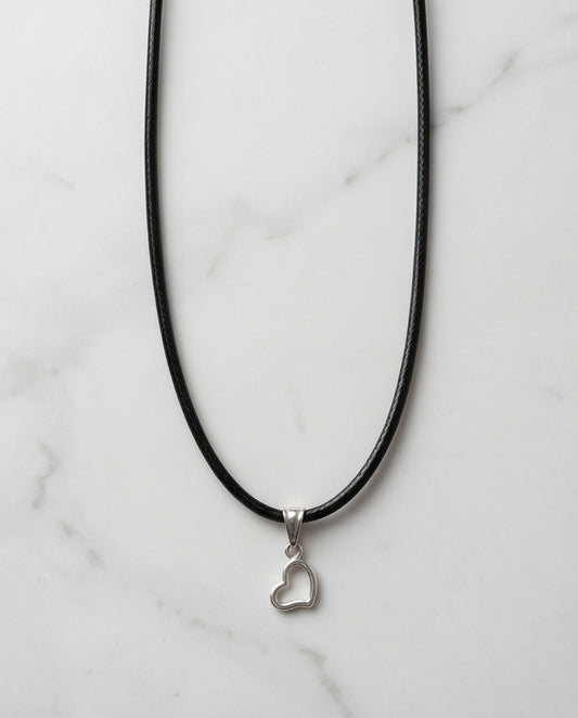 Silver Minimalist Open Heart Necklace