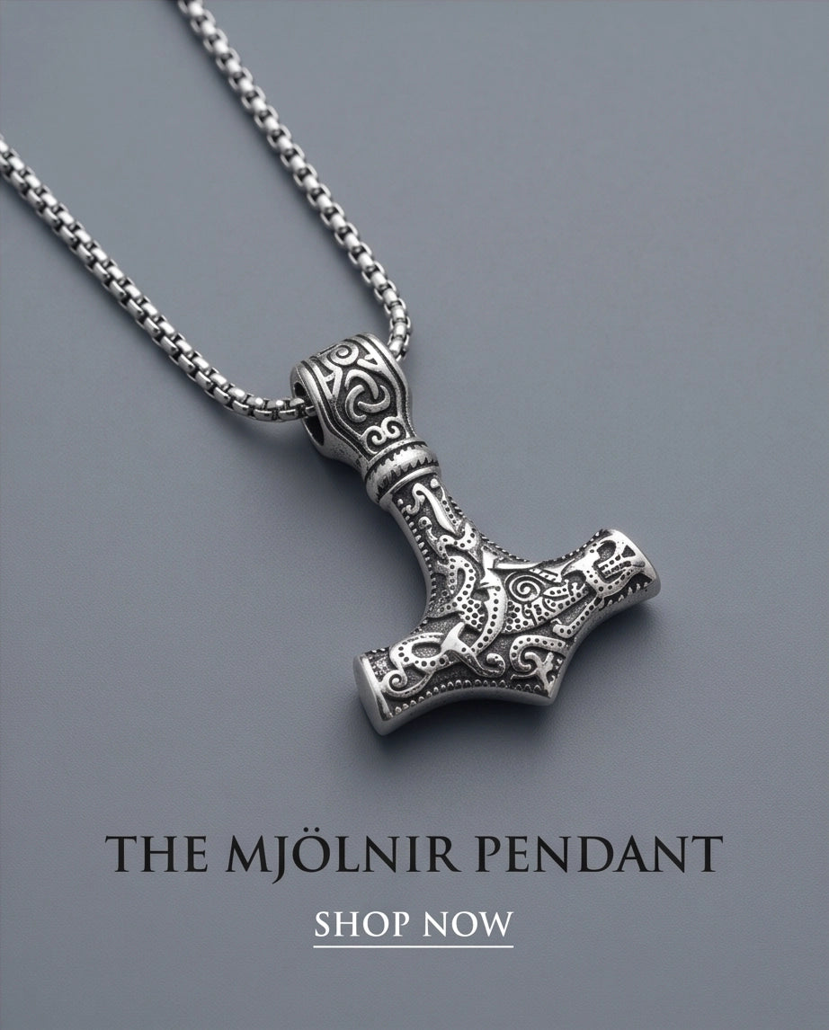 Silver Mjölnir Thor's Hammer Pendant Necklace