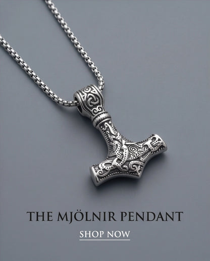 Silver Mjölnir Thor's Hammer Pendant Necklace