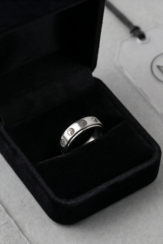 Silver Yin Yang Balance Spinner Ring