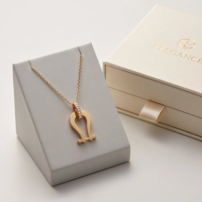 Gold Diamond-Cut Clover Pendant Necklace