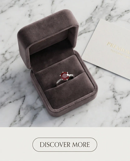 Sterling Silver Classic Round-Cut Crimson Ruby Solitaire Ring