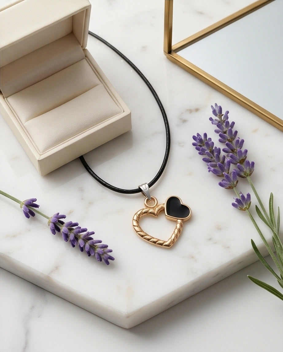 Gold Twisted Double Heart Necklace
