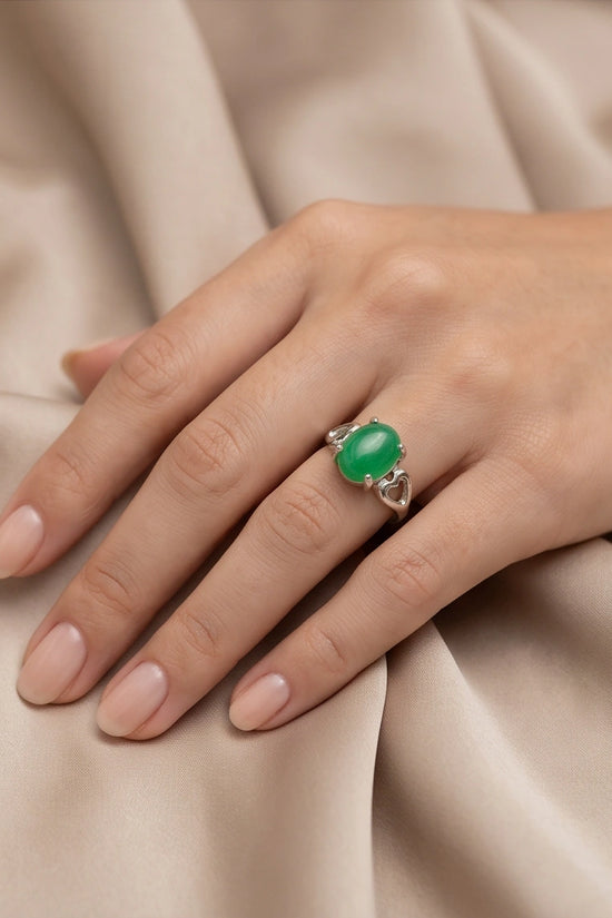 Imperial Heart Green Jade Ring