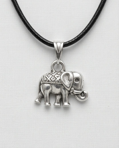 Silver Lucky Elephant Pendant Necklace