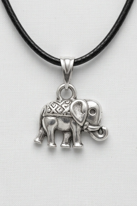 Silver Lucky Elephant Pendant Necklace