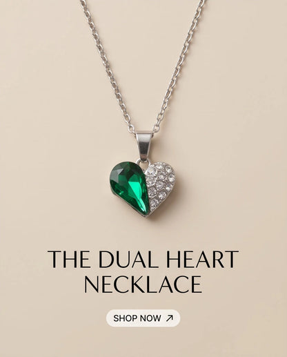 Silver Emerald Heart Pavé Pendant Necklace