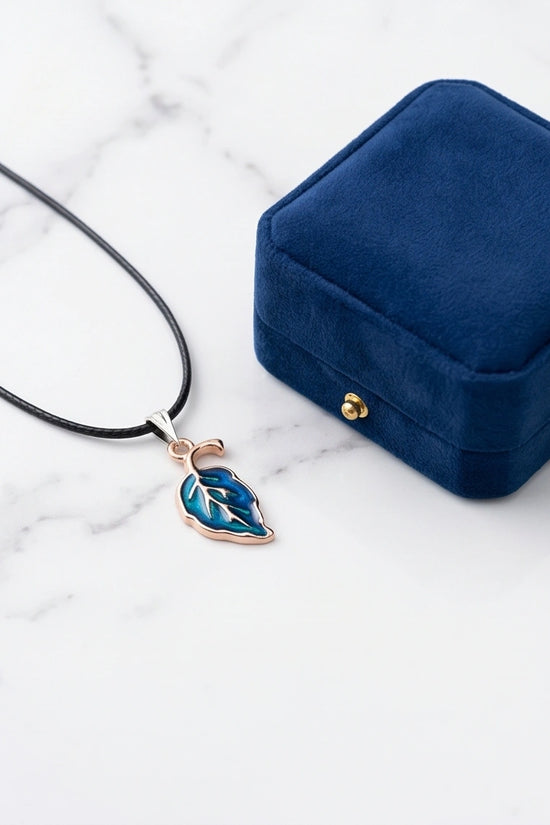 Cyan Leaf Botanical Pendant
