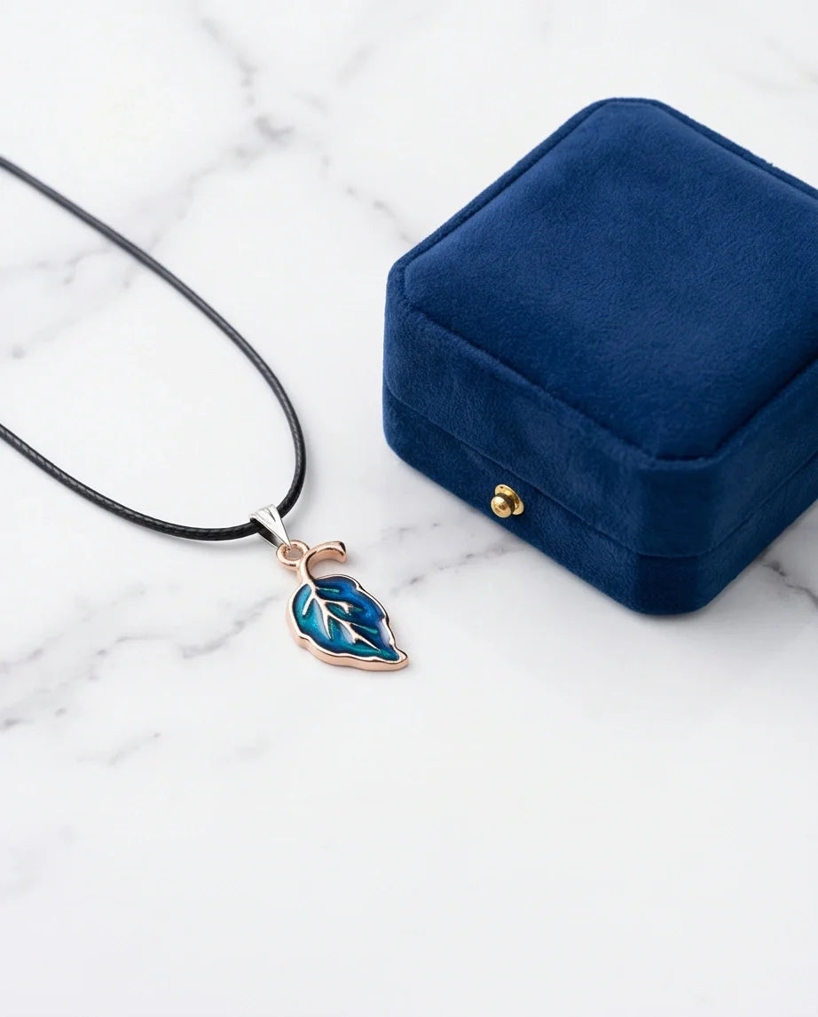 Cyan Leaf Botanical Pendant