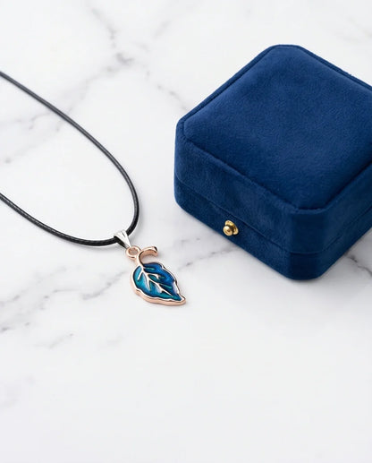 Cyan Leaf Botanical Pendant
