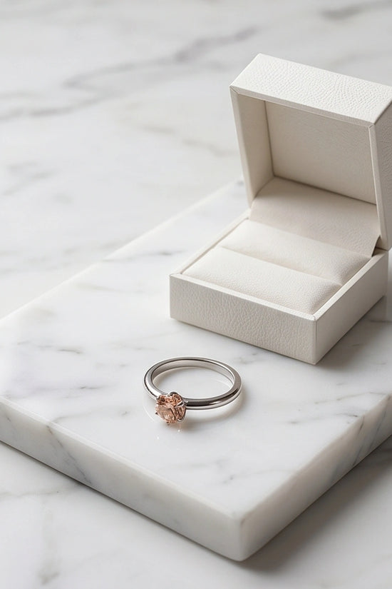 Sterling Silver Round-Cut Champagne Morganite Solitaire Ring