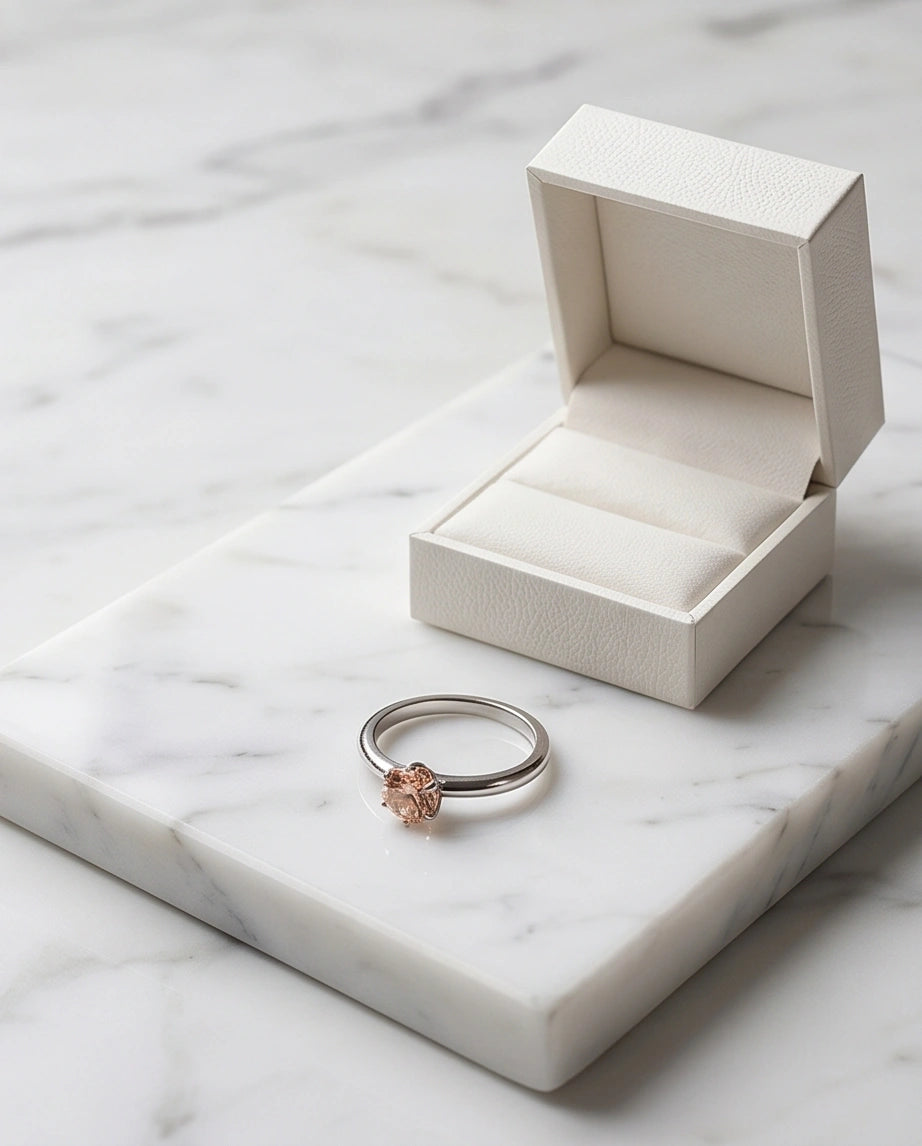 Sterling Silver Round-Cut Champagne Morganite Solitaire Ring