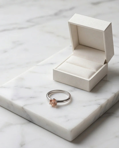 Sterling Silver Round-Cut Champagne Morganite Solitaire Ring
