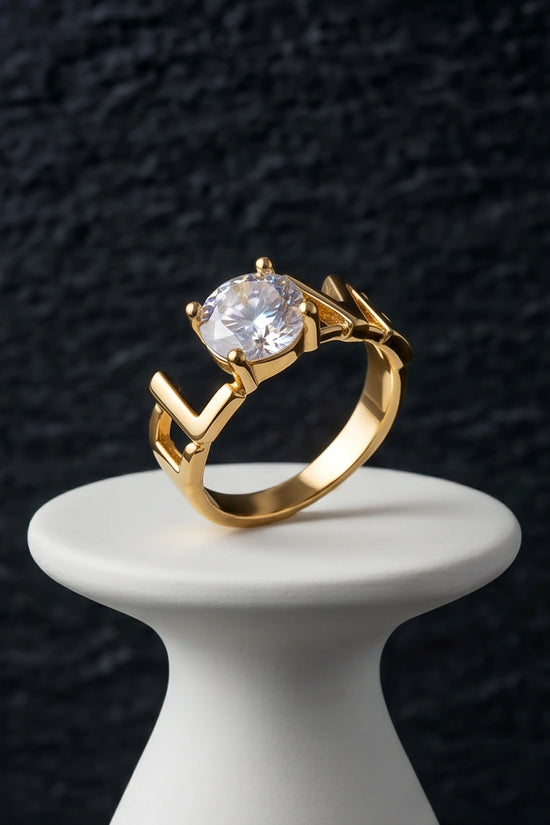 Golden Eternal Love Moissanite Ring