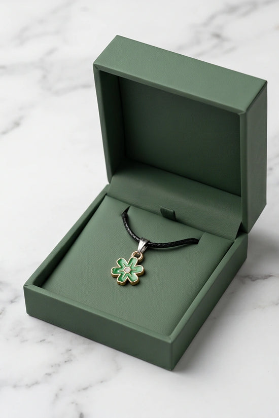 Gold and Green Honeybee Pendant Necklace