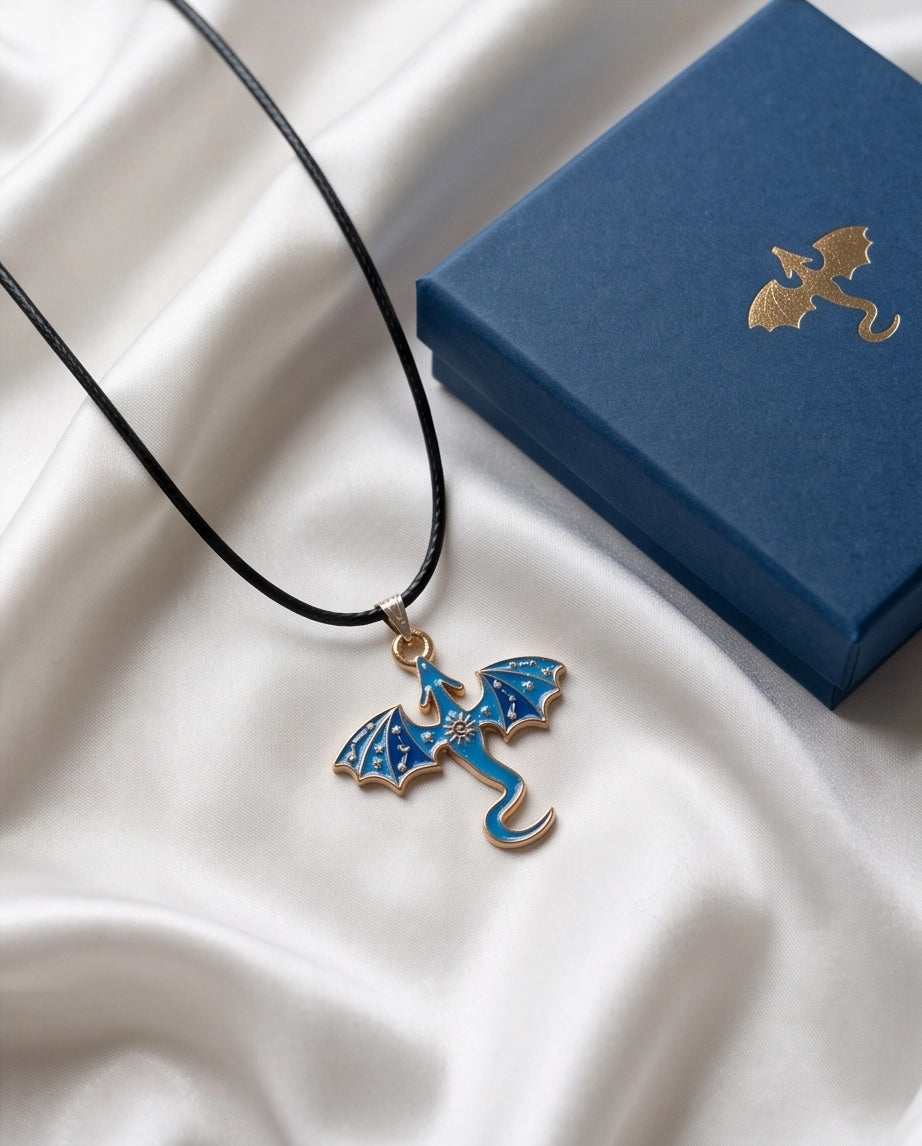 Blue Celestial Dragon Cord Necklace