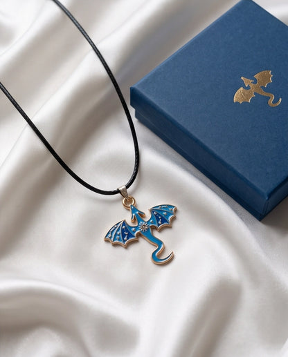 Blue Celestial Dragon Cord Necklace