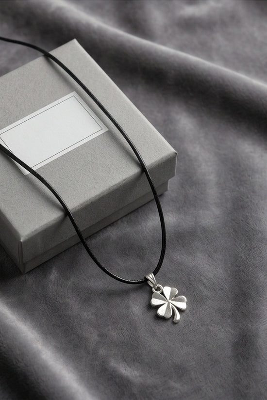 Silver Four-Leaf Clover Luck Necklace