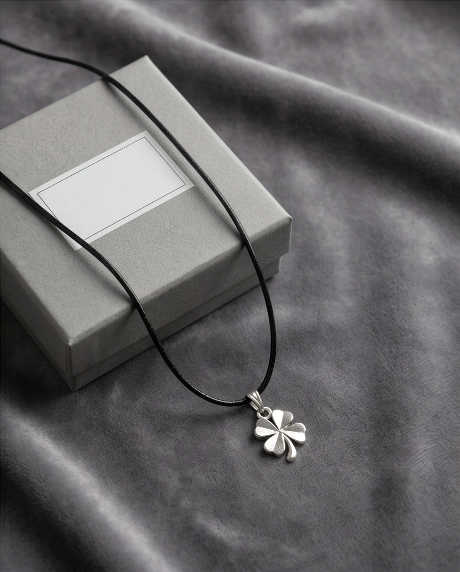 Silver Four-Leaf Clover Luck Necklace