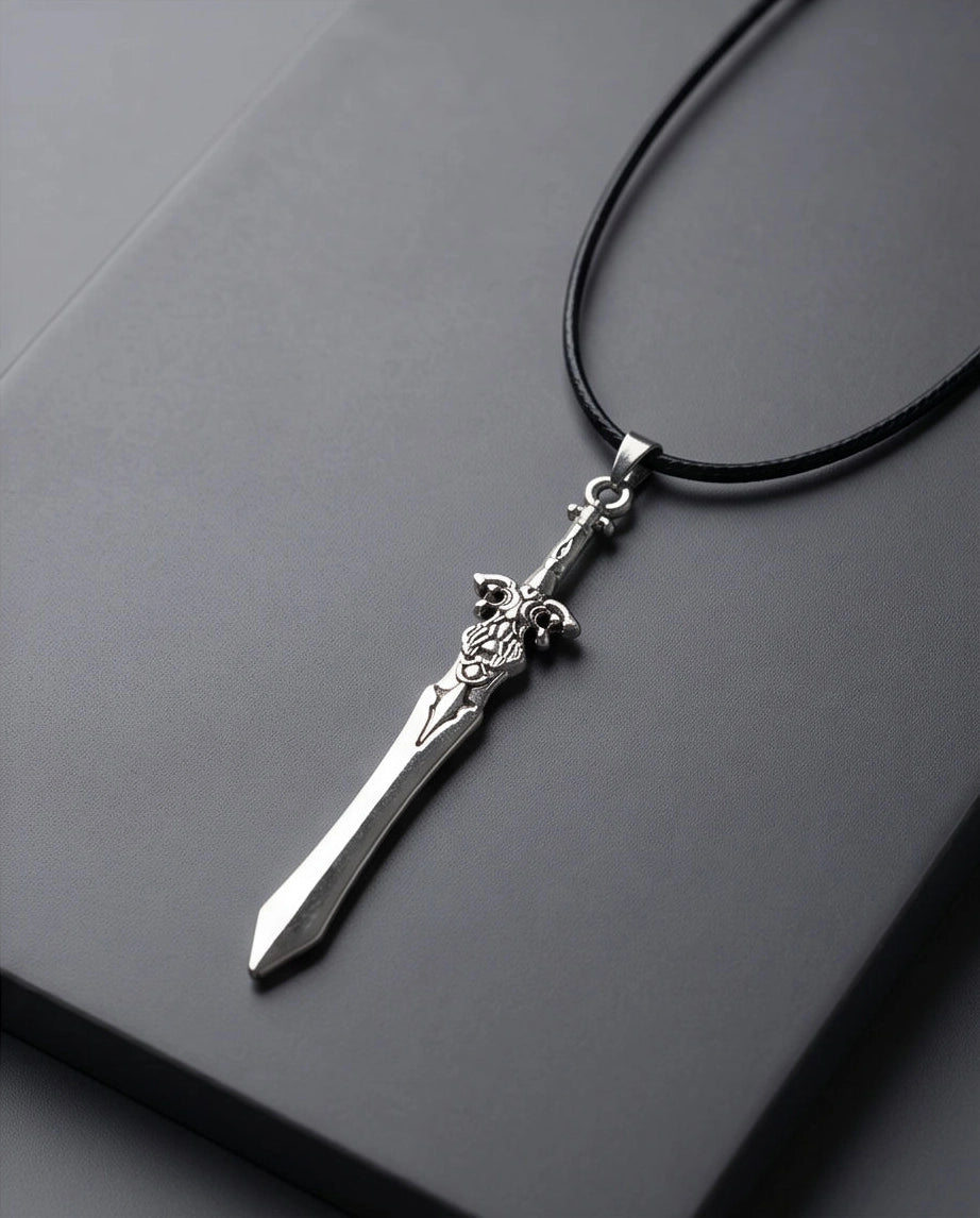 Vintage Silver Sword Pendant Necklace