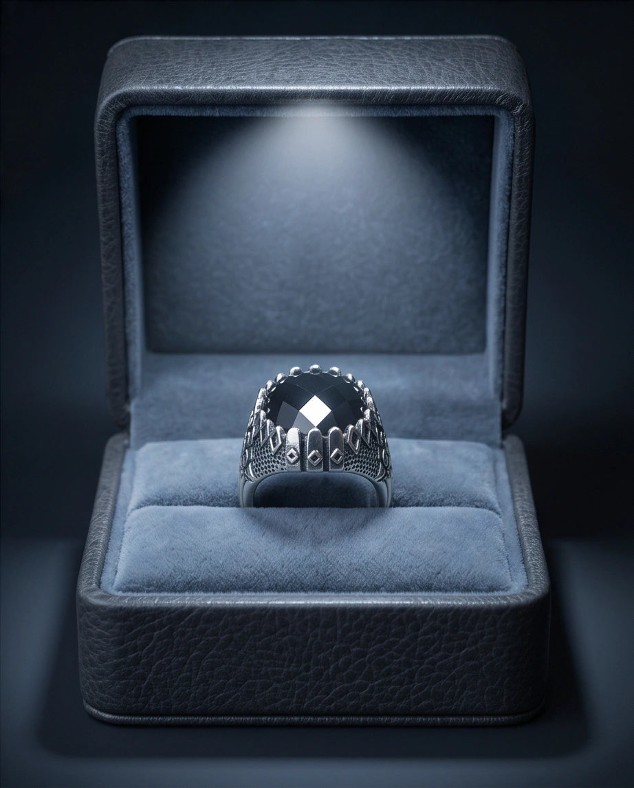 Imperial Onyx Fortress Signet Ring