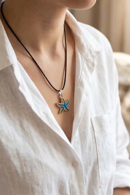 Ocean Blue Starfish Pendant