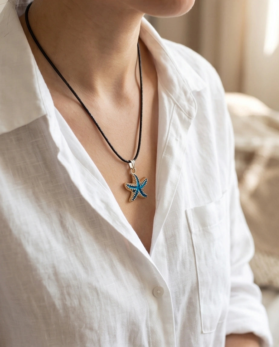 Ocean Blue Starfish Pendant