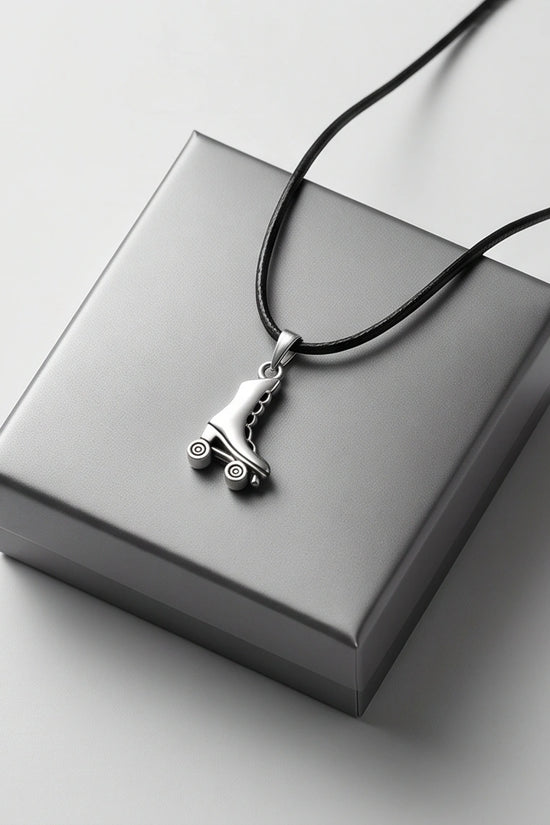Silver Roller Skate Pendant Necklace
