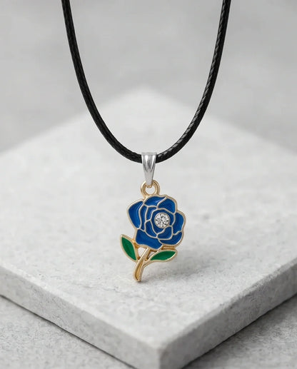 Royal Blue Enchanted Rose Pendant