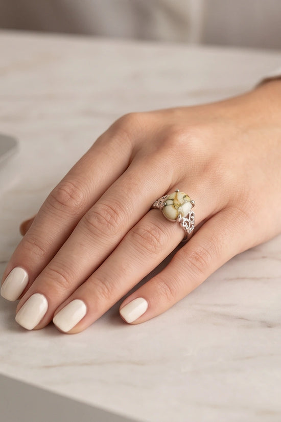 Vintage Filigree Wildstone Ring