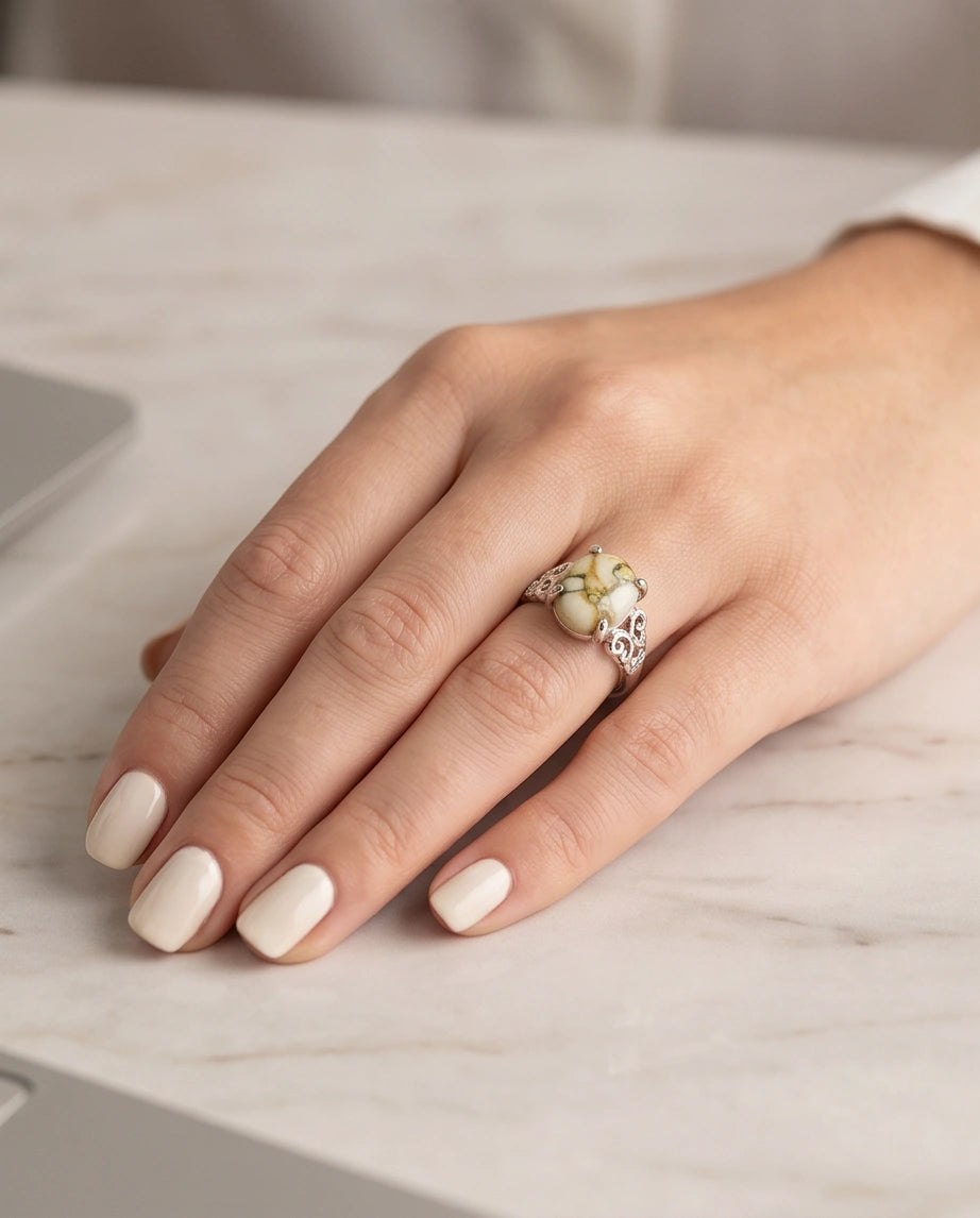 Vintage Filigree Wildstone Ring