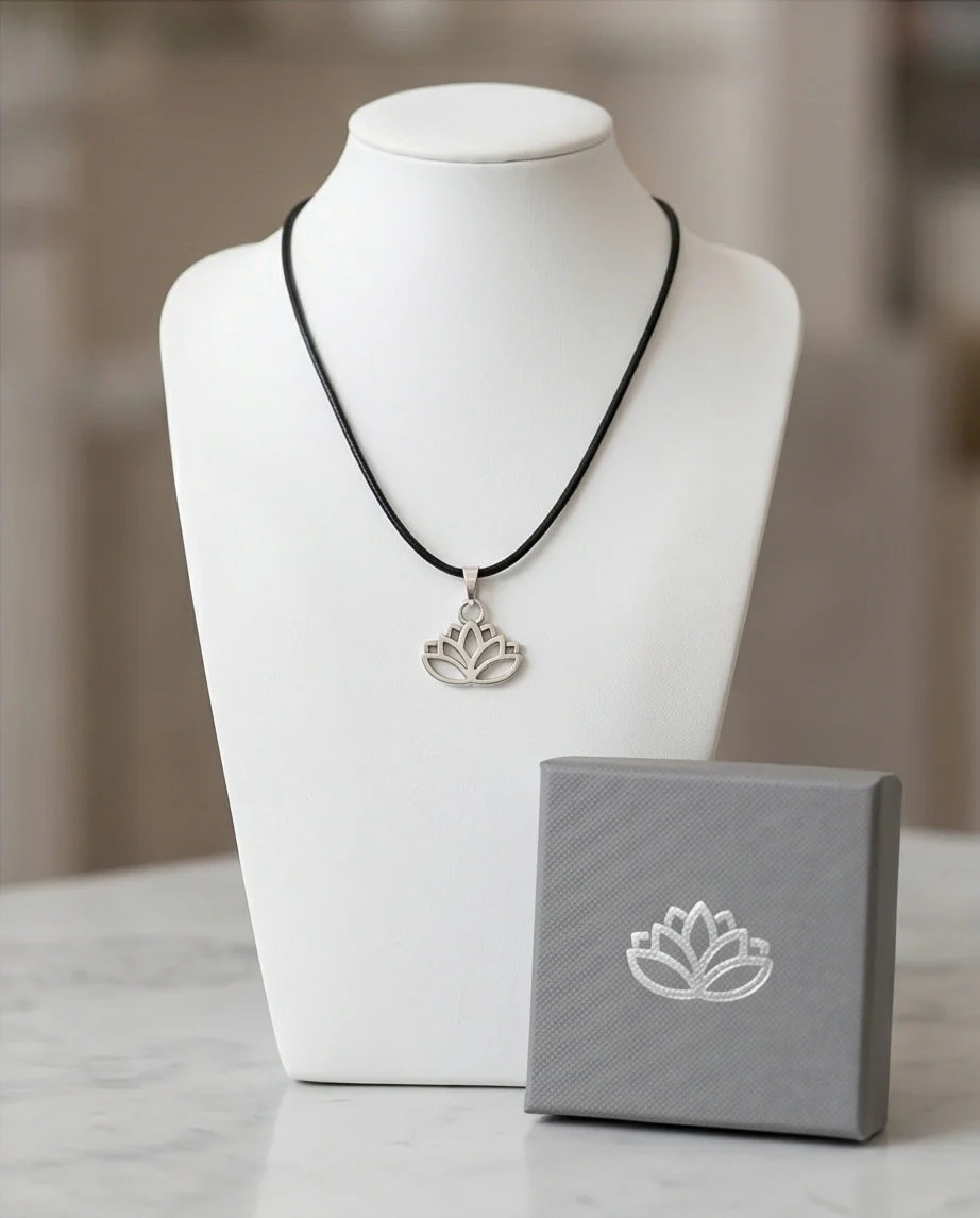 The Pure Spirit: Half-Bloom Minimalist Lotus Pendant Necklace
