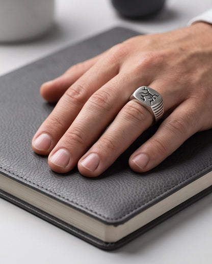 Tribal Glyph Signet Ring