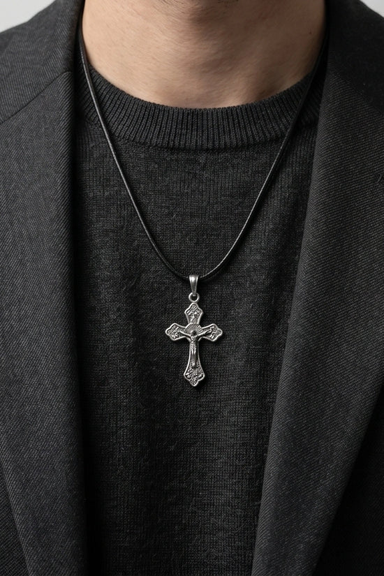 Silver Vintage Crucifix Cross Necklace