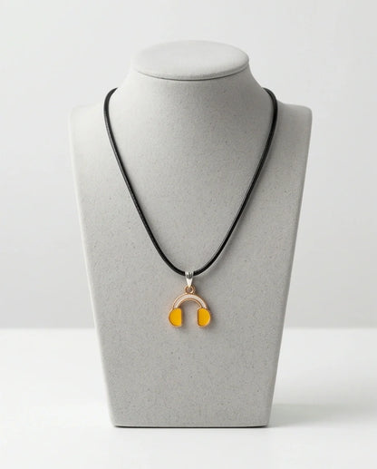 Gold and Yellow Headphones Necklace