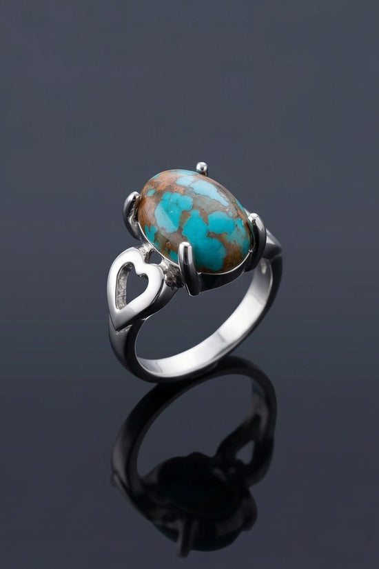 Earthborn Mosaic Turquoise Heart Ring