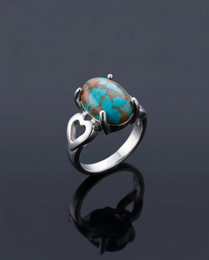 Earthborn Mosaic Turquoise Heart Ring