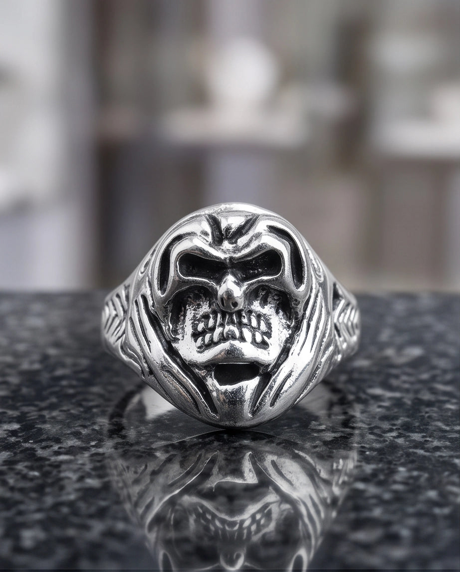 Hooded Reaper Sculpted Signet Ring