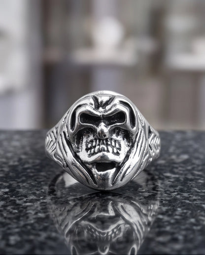 Hooded Reaper Sculpted Signet Ring